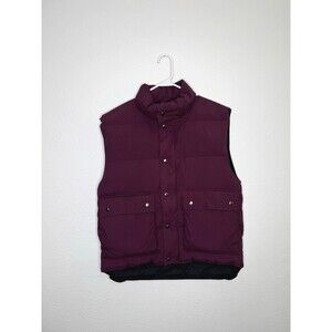 Vintage Woodlake Puffer Vest Goose Down Maroon Outdoor Hiking Winter Men's Sz M